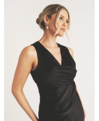 Plunge Drape Satin Bridesmaid Dress