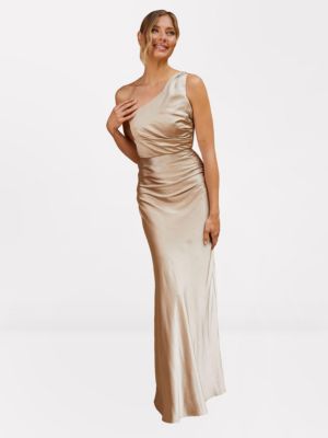 Women's One Shoulder Satin Bridesmaid Dress