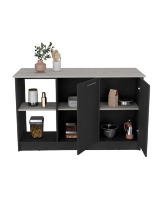 Kitchen Island Padua, Kitchen, Black / Onyx