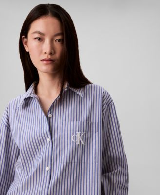 Women's Poplin Relaxed Button Down Shirt