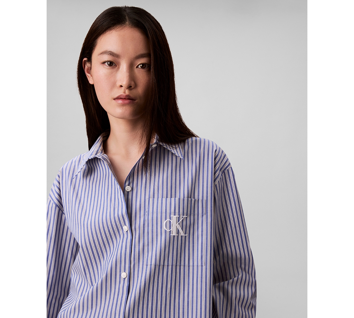 Calvin Klein Jeans Est.1978 Women's Poplin Relaxed Button Down Shirt In Multi