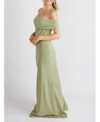 Women's Bardot Gathered Crepe Bridesmaid Dress
