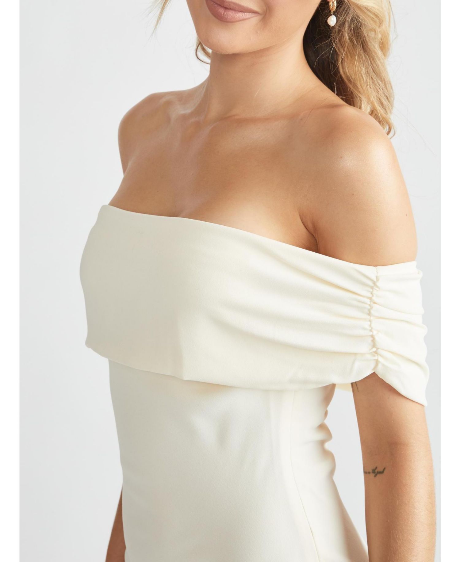Women's Bardot Crepe Bridesmaid Dress