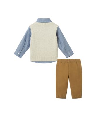 Infant Boys Winter Moose Sweater Vest Set