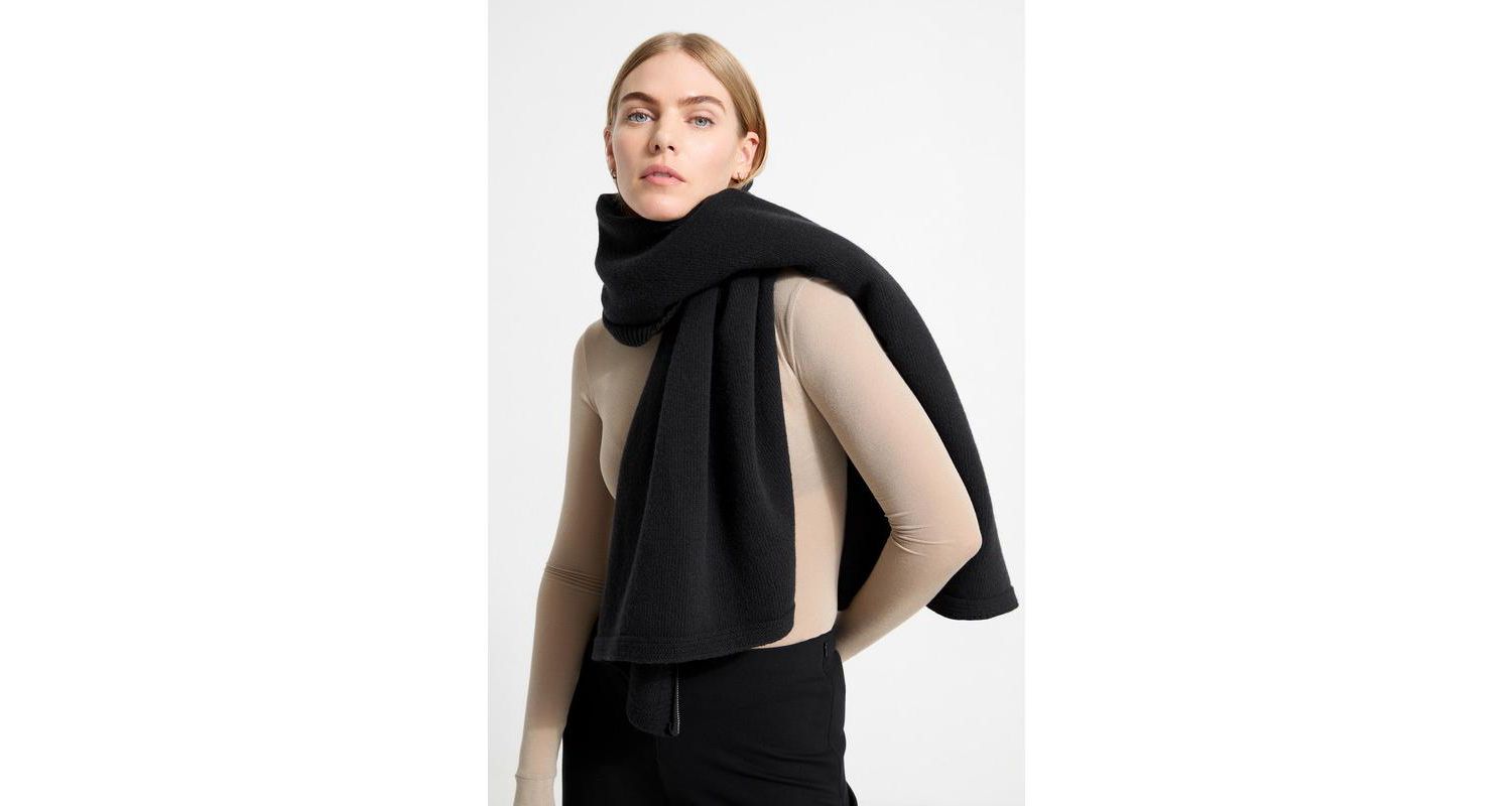 Women's Mika Italian Merino Wool Asymmetric-Hem Knit Cape with Zip