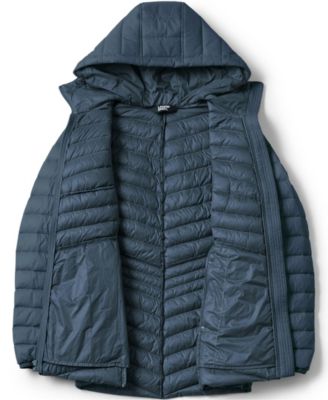 Women's Petite Wanderweight Packable Down Hooded Long Jacket