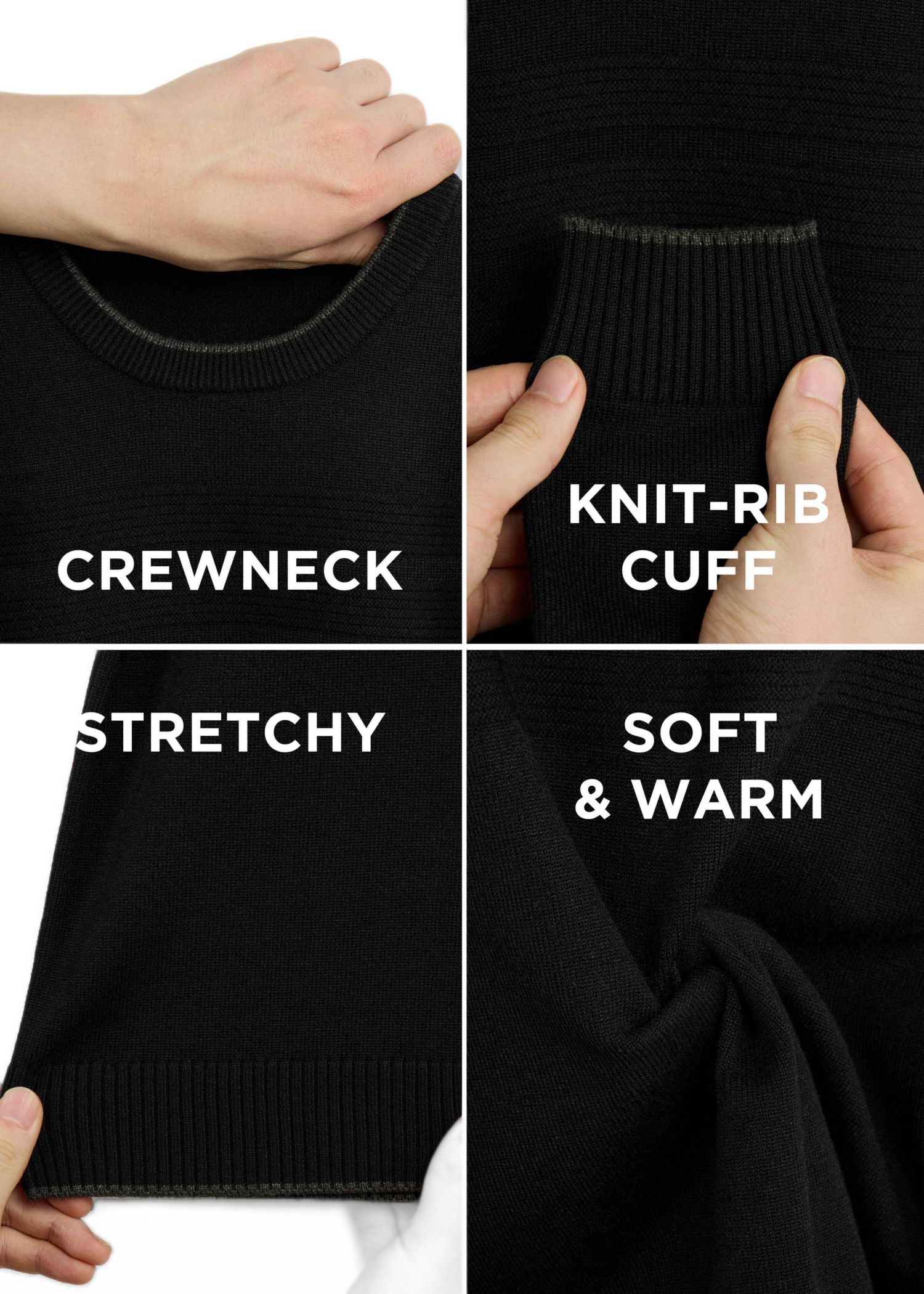 Boy's Moto Ribbing Detail Crew Neck Sweater