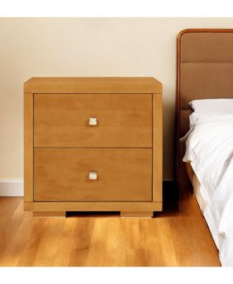 Wooden 2-Drawer Nightstand – Solid and Composite Wood Construction
