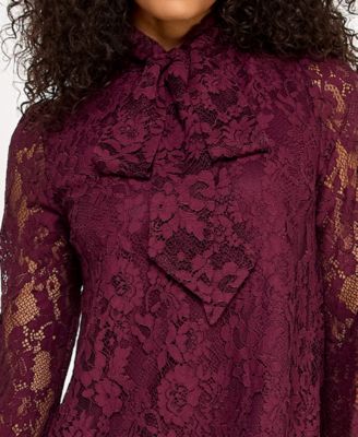 Juniors' Embroidered Lace Dress