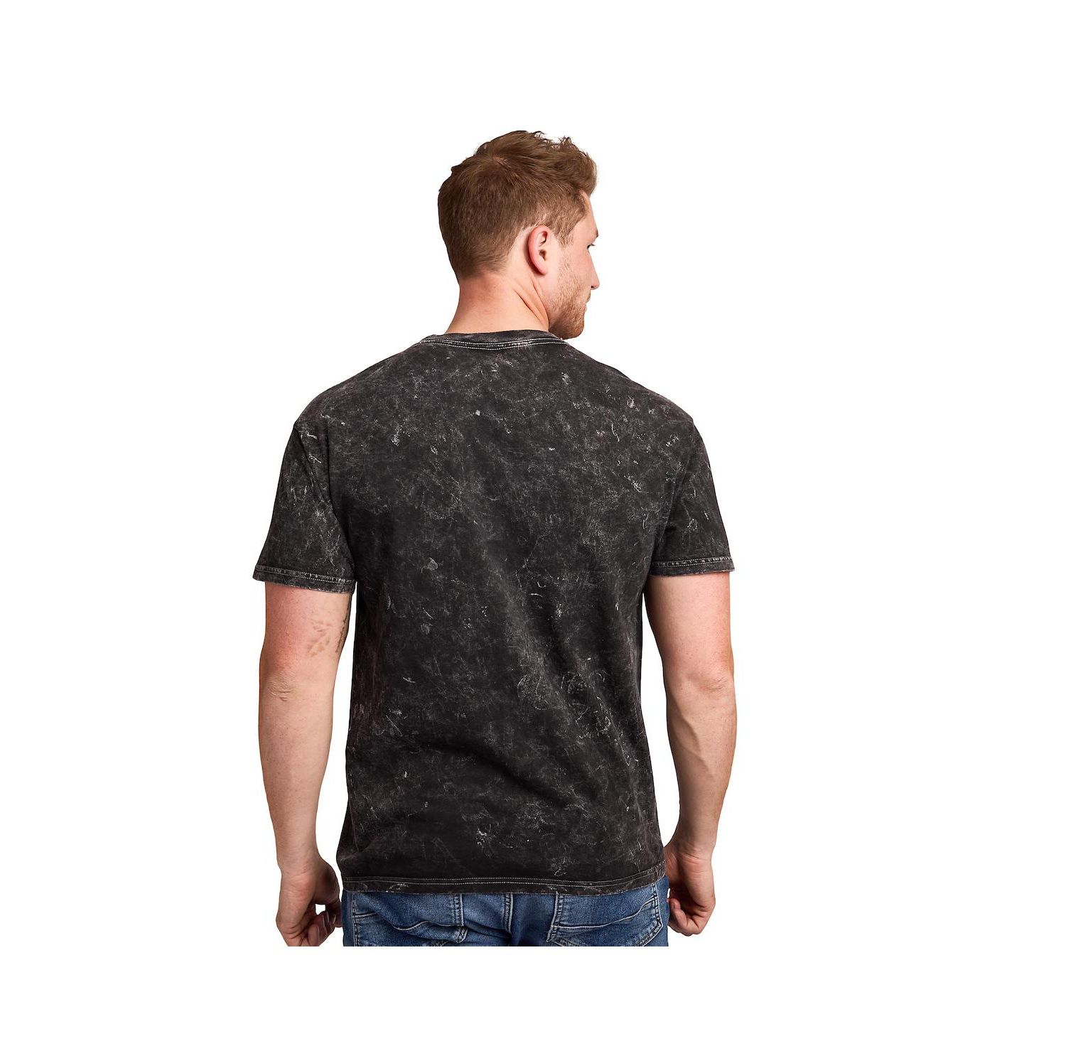 Men's Slytherin Varsity Black Vintage Mineral Wash Crew Neck Short Sleeve T-shirt-XXL