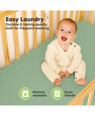 2-Pack Protect+ Waterproof Crib Mattress Protector Covers, Quin Quilted Cotton Baby Mattress Topper, Toddler Crib Sheets