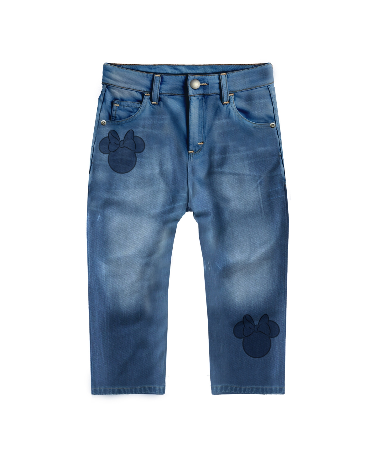 Disney Baby Girls 2-piece Minnie Top And Denim Pants Set In Multi