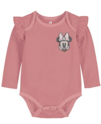 Baby Girls' and Boys' Minnie Mouse Printed Bodysuits, 3-Pack Set