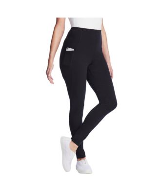 Women's Within Tall Side Pocket Ankle-Length Pull-On Stretch Knit Cotton Spandex Leggings