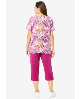 Plus Size 2-Piece Tunic And Capri Set