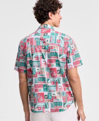 Men's Coast Gift Wrap-Print Short-Sleeve Shirt