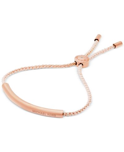 Michael Kors Bar Logo Macramé Slider Bracelet