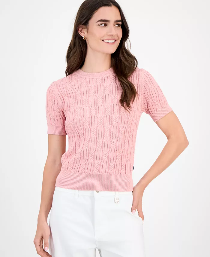 Nautica Women's Cotton Cable-Knit Sweater