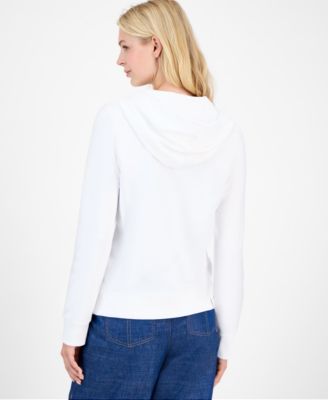 Women's Solid Zip-Front Hoodie, Online Only