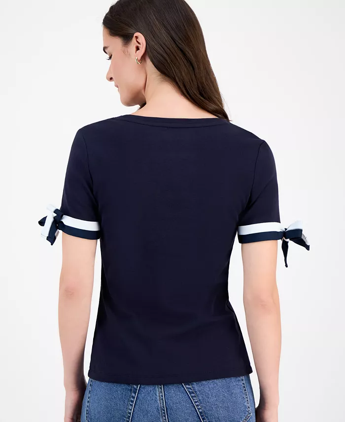 Nautica Women's Cotton Tie-Sleeve Top - thumbnail 6