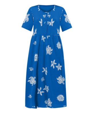 Plus Size Stamped Empire Waist Dress