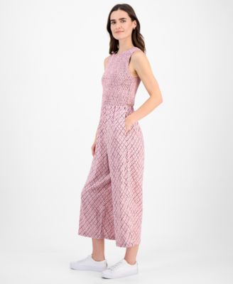 Women's Argyle Dot Ankle Jumpsuit