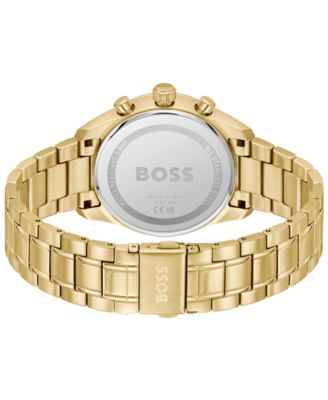 Men's Grand Prix 40 Quartz Fashion Chrono Ionic Plated Thin Gold Steel Watch, 40mm