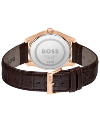 Men's Principle Master Quartz Multifunction Brown Calfskin Watch, 41mm