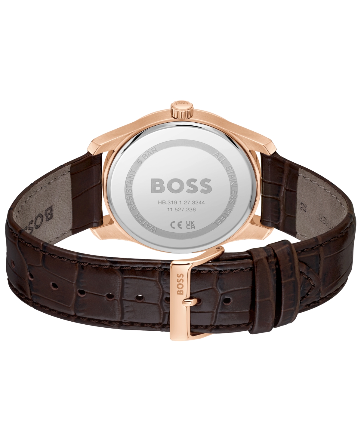 Hugo Boss Men's Principle Master Quartz Multifunction Brown Calfskin Watch, 41mm In Brown
