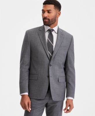 Men's Classic-Fit Wool-Blend Stretch Solid Suit Separates with Vest