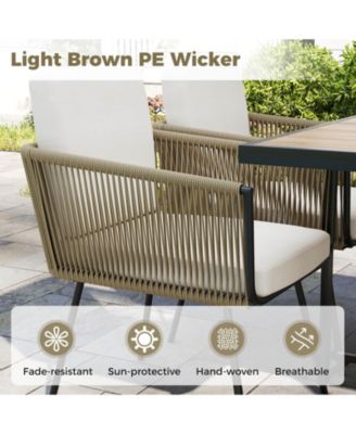 Set Of 5 Patio Dining Set Outdoor Rectangular Table & Chairs Furniture Set