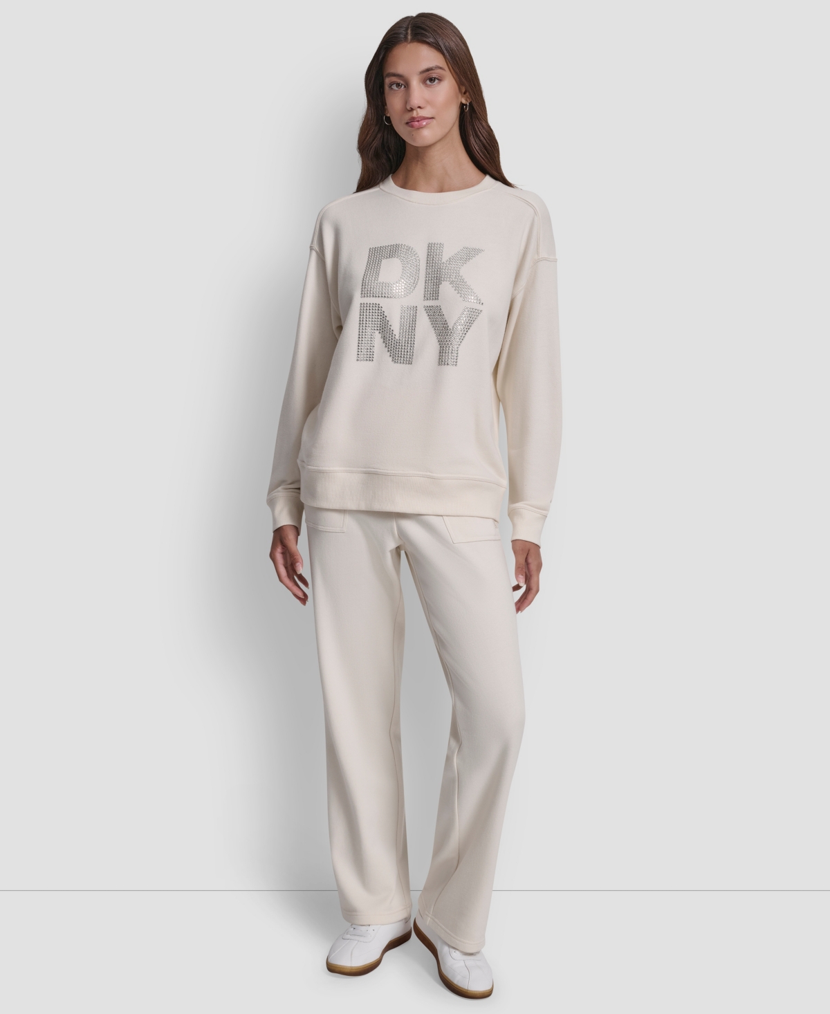 Dkny Jeans Petite Long Sleeves Sweatshirt In Neutral