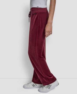 Petite Drawstring-Waist Velour Pants