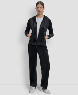 Petite Drawstring-Waist Velour Pants