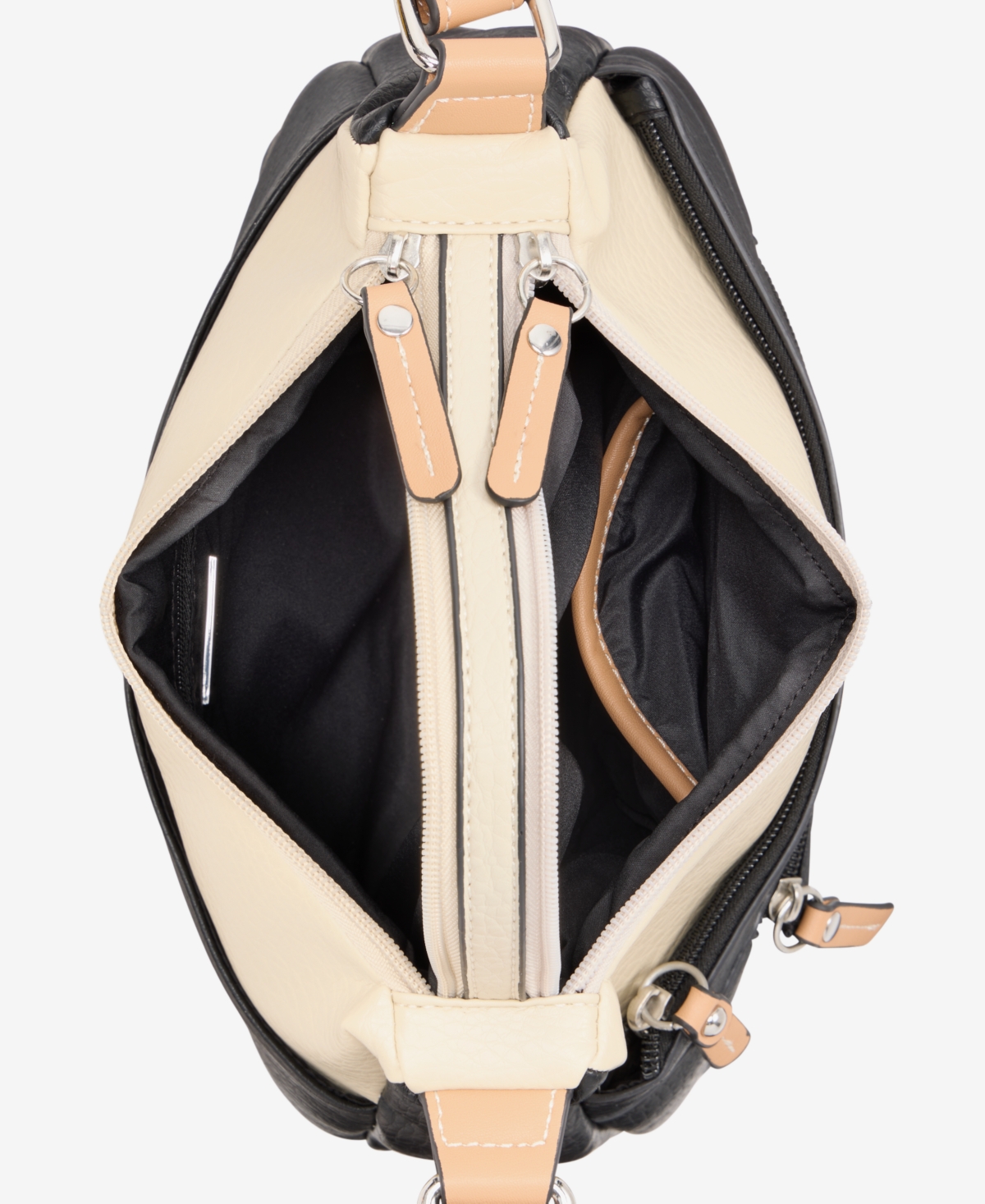 Giani Bernini Colorblock Pebble Hobo, Exclusively At Macy's In Black