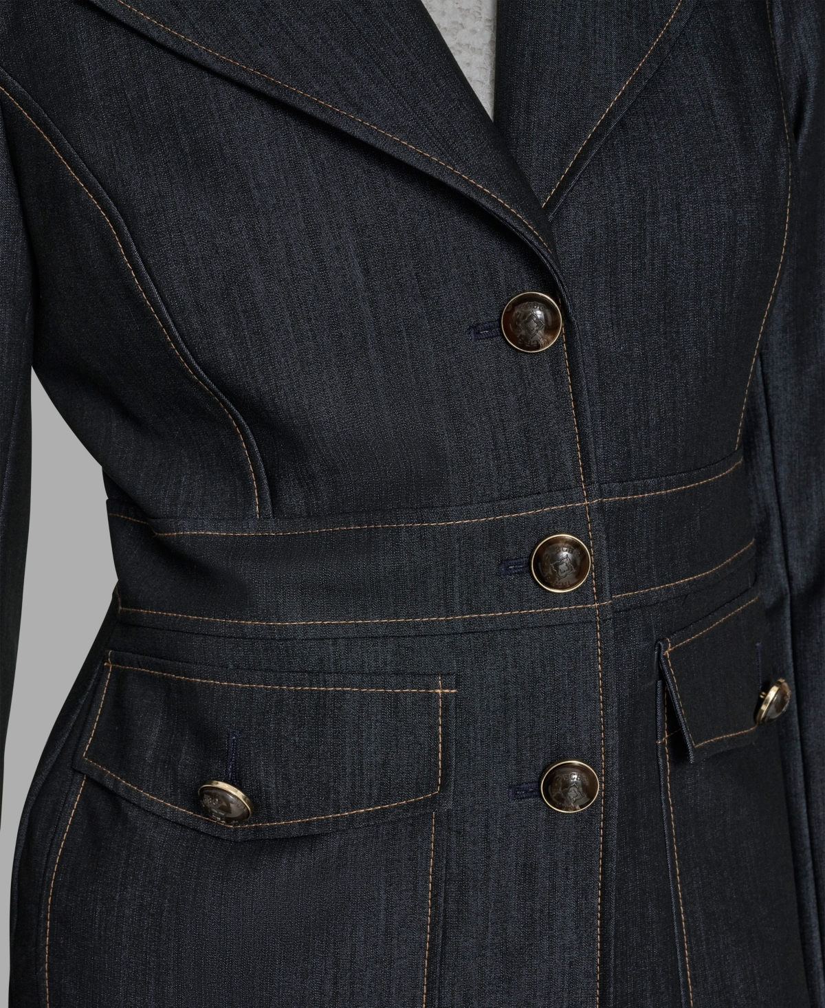 Bcbg Women's Long Sleeve Denim Jacket In Gray