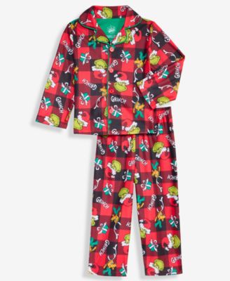 GRINCH - Boys 4-10 Printed Coat Pajama Set