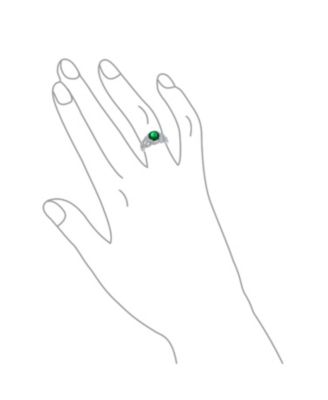 Art Deco Style 3CT Round Emerald Green Cubic Zirconia Cocktail Statement Ring CZ Band