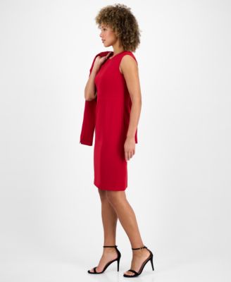 Women's Sleeveless Seamed Waist Sheath Dress, Regular & Petite