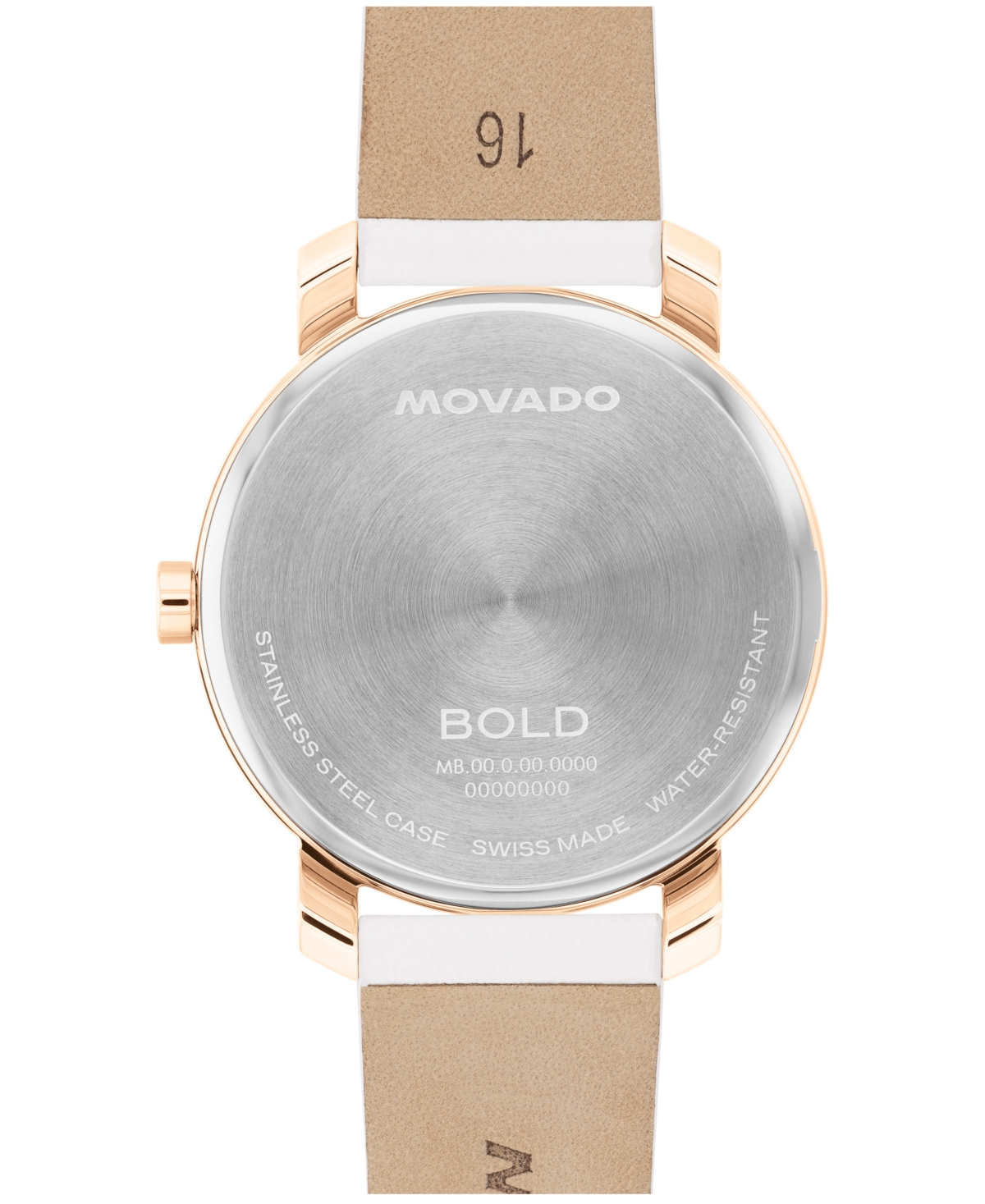 Movado Bold Access Leather Strap Watch, 34mm In White
