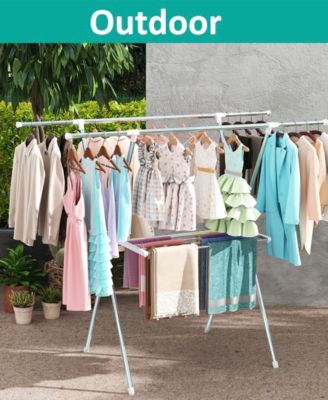 2-Tier Clothes Drying Rack with Adjustable Gullwing Arms