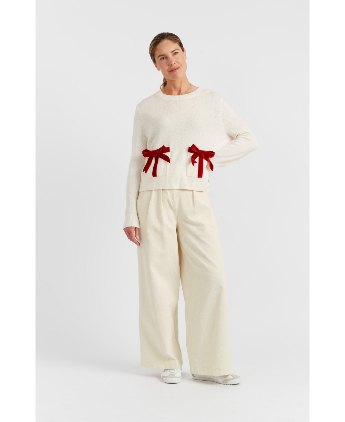 Chinti & Parker Women's Wool-Cashmere Velvet Bow Sweater