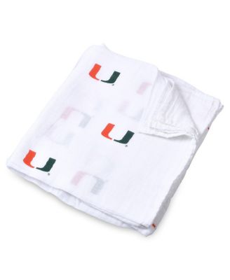 Baby Boys and Girls White Miami Hurricanes 47'' x 47'' Muslin Swaddle Blanket