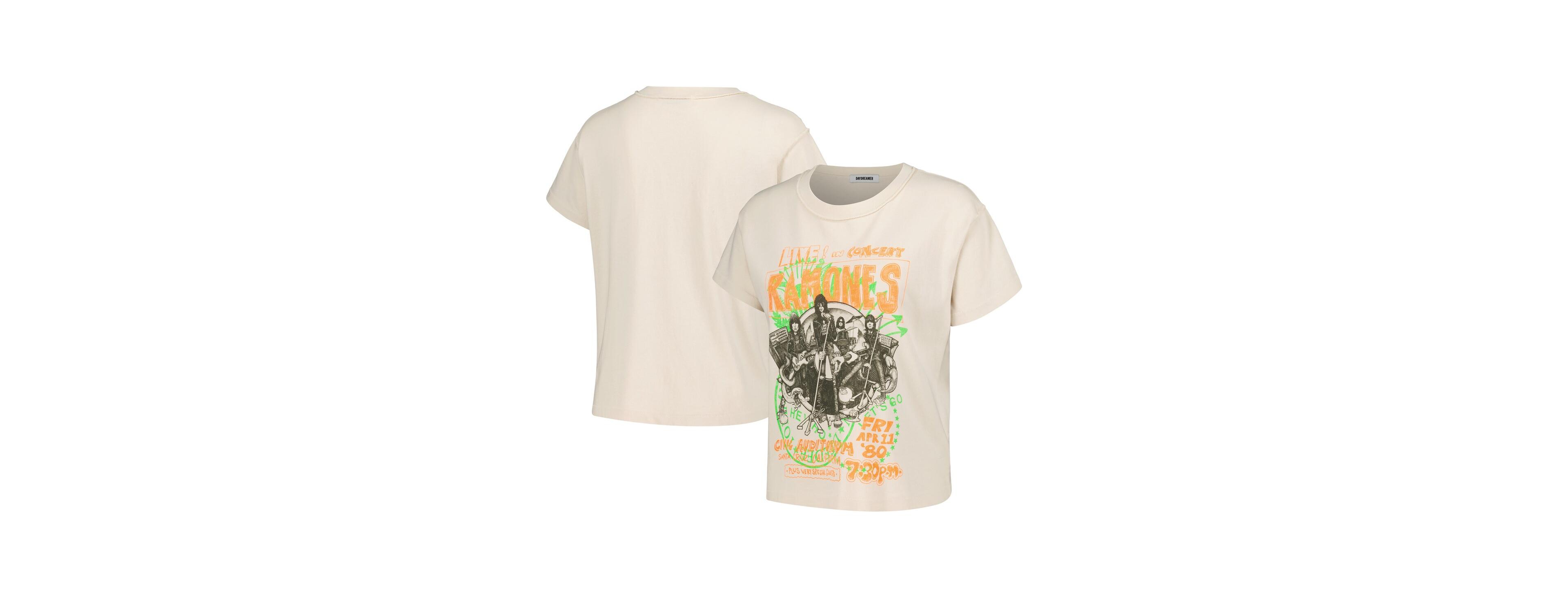 Daydreamer Women's White The Ramones Civic Auditorium Reverse Girlfriend T-Shirt