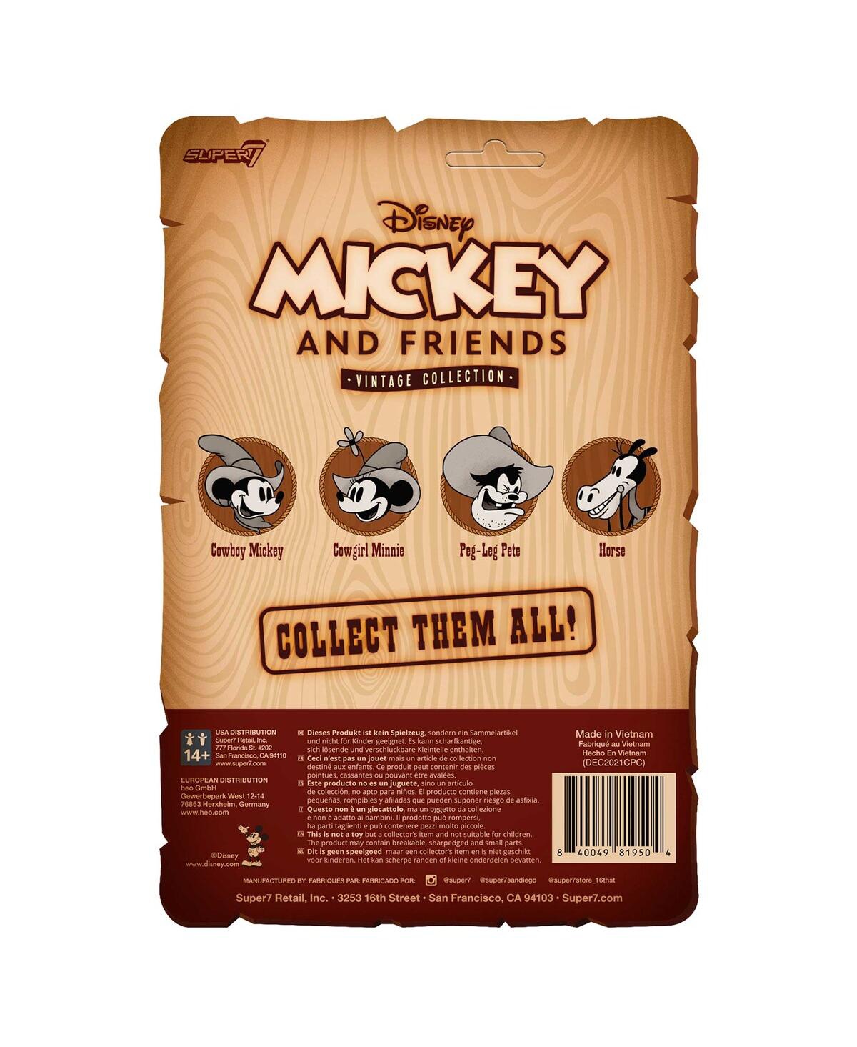 Super7 Mickey Friends Peg Leg Pete Vintage Collection Reaction Figure In Transparent