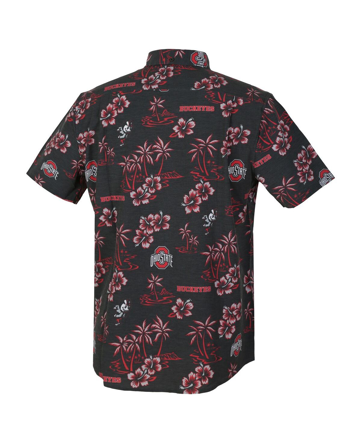 Reyn Spooner Men's Black Ohio State Buckeyes Kekai Classic Tri-blend Button-down Shirt In Black
