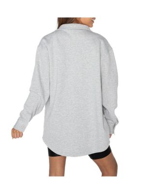 Women's Ash Georgia Bulldogs Foundation Full-Button Long Sleeve Overshirt