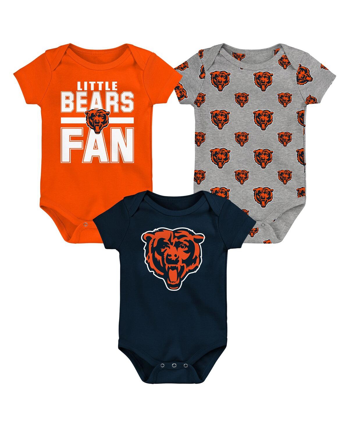 Outerstuff Newborn 3-piece Chicago Bears Little Tike Bodysuit Set In Multi