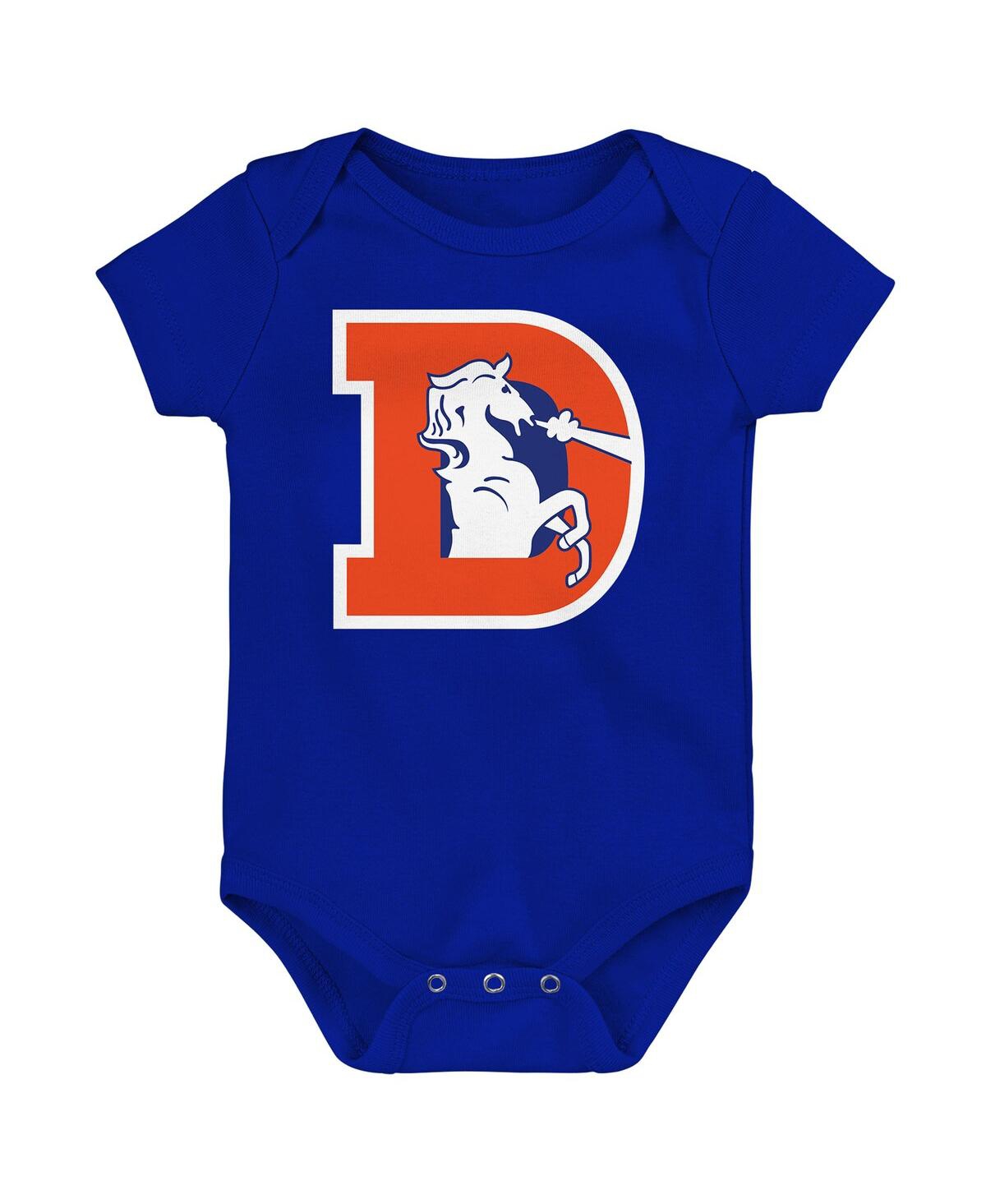 Outerstuff Newborn 3-piece Denver Broncos Little Tike Bodysuit Set In Multi