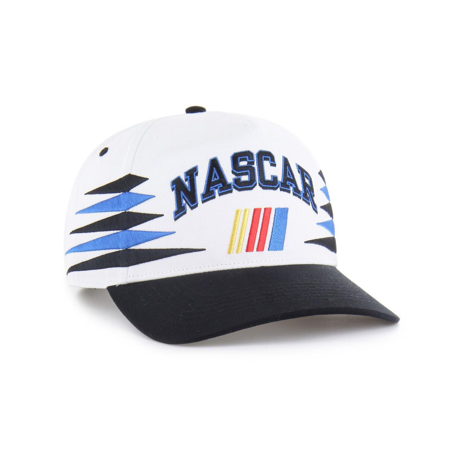 Men's White/Black NASCAR Diamond Cut Hitch Adjustable Hat